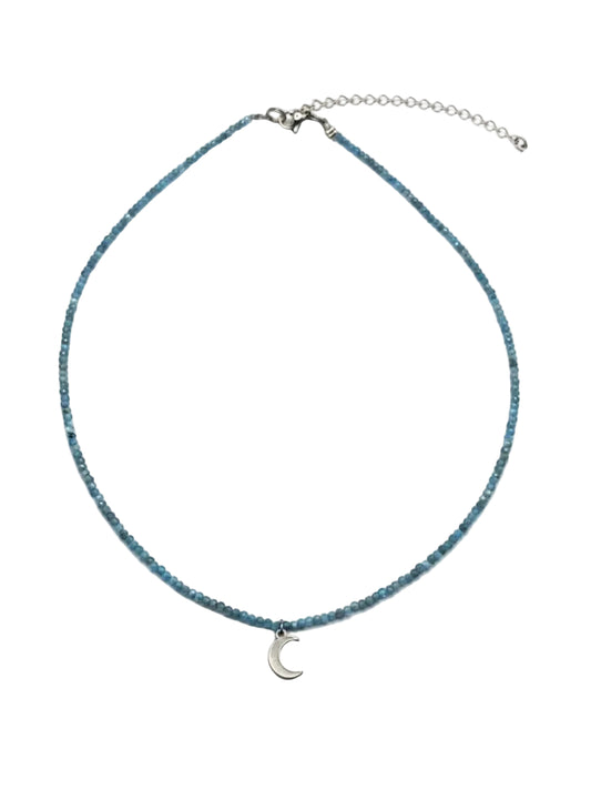 Collar Gargantilla Apatita con Luna | Inspiración y Claridad