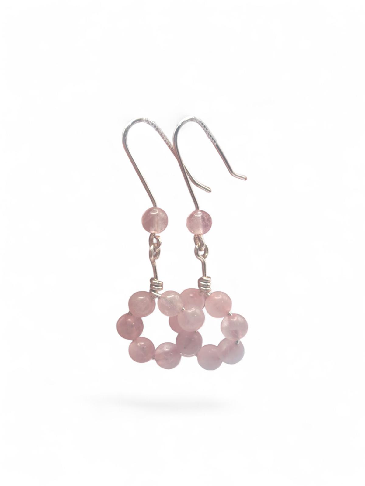 Pendientes “Armonía” – Cuarzo Rosa