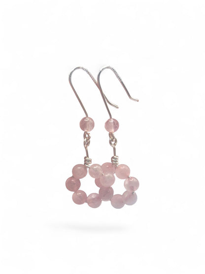Pendientes “Armonía” – Cuarzo Rosa