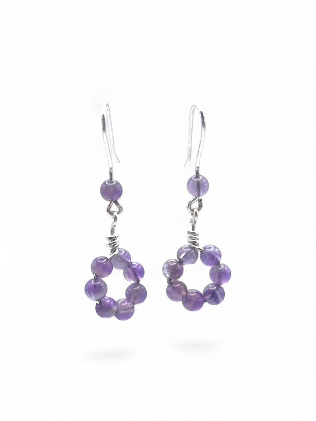 Pendientes “Armonía” – Amatista 4 mm en Plata o Dorado