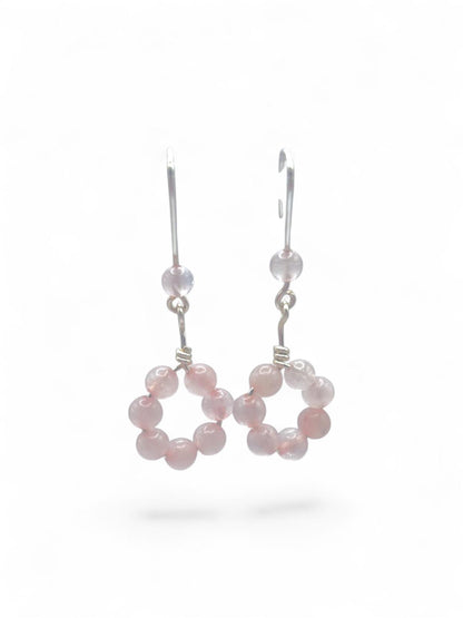 Pendientes “Armonía” – Cuarzo Rosa