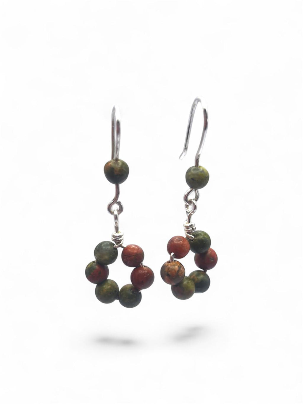 Pendientes “Armonía” – Unakita 4 mm en Plata o Dorado