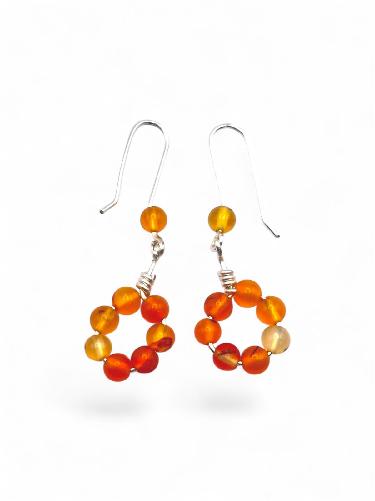 Pendientes “Armonía” – Ágata Amarilla 4 mm en Plata o Dorado