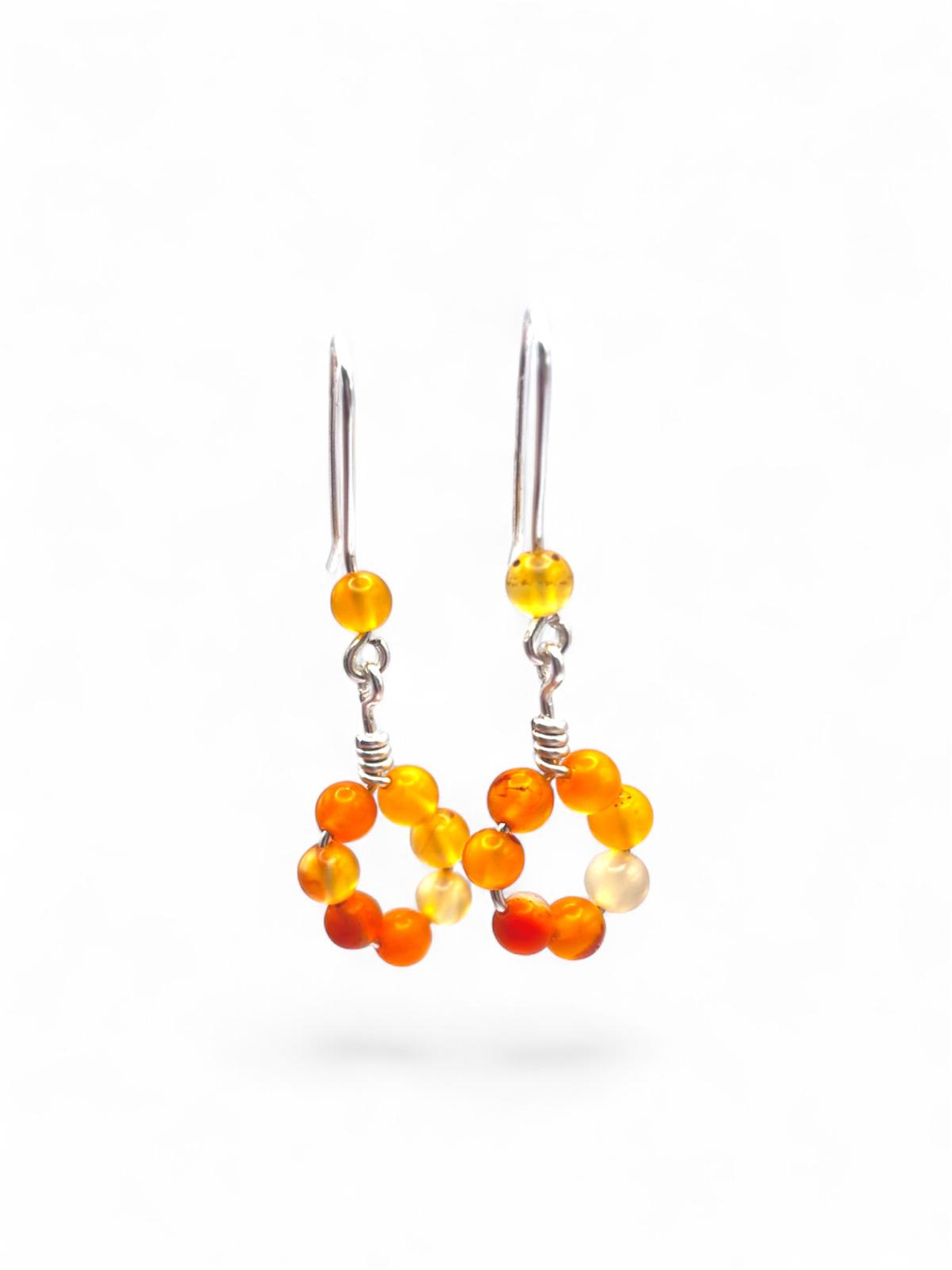 Pendientes “Armonía” – Ágata Amarilla 4 mm en Plata o Dorado