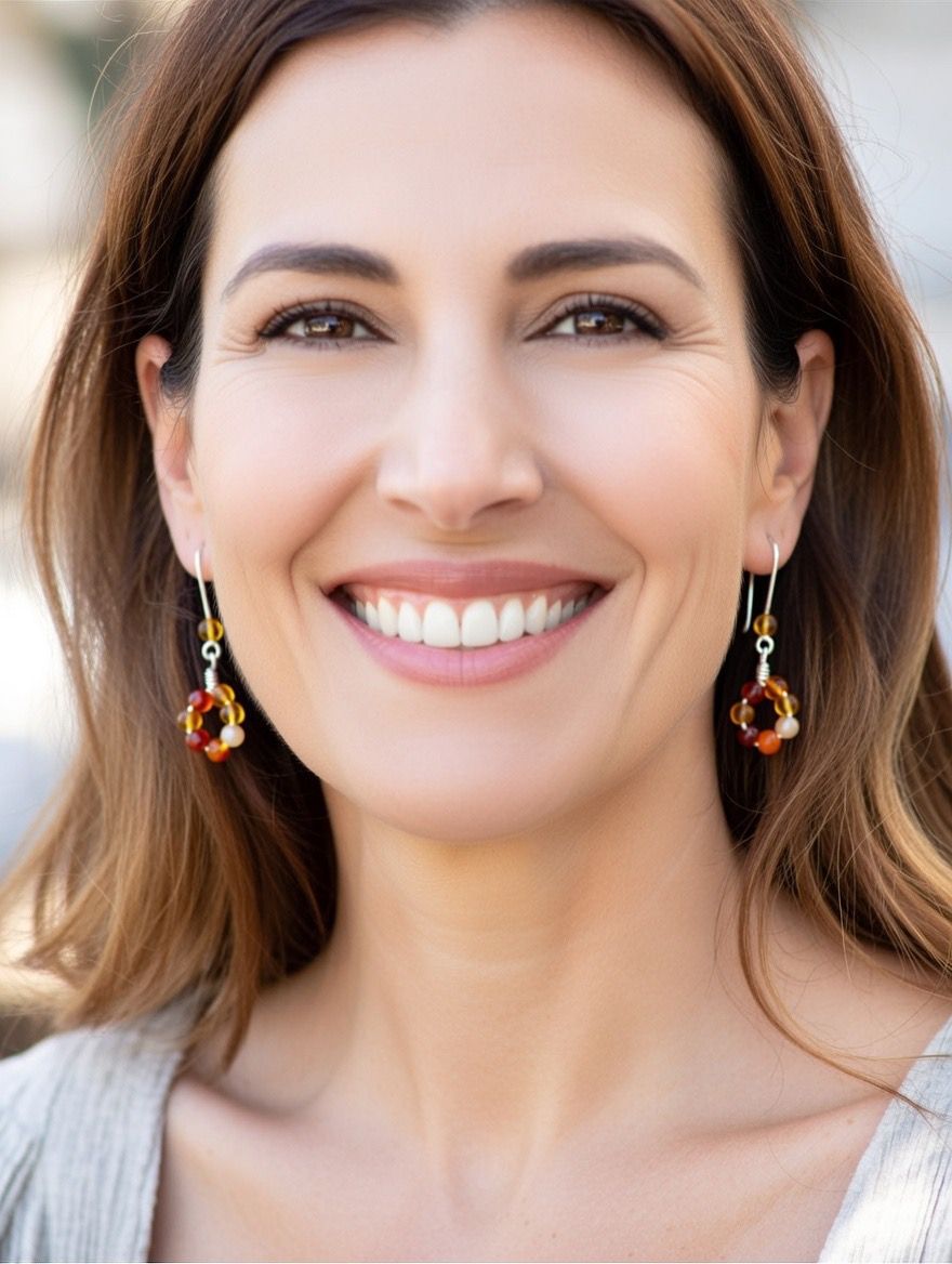 Pendientes “Armonía” – Ágata Amarilla 4 mm en Plata o Dorado