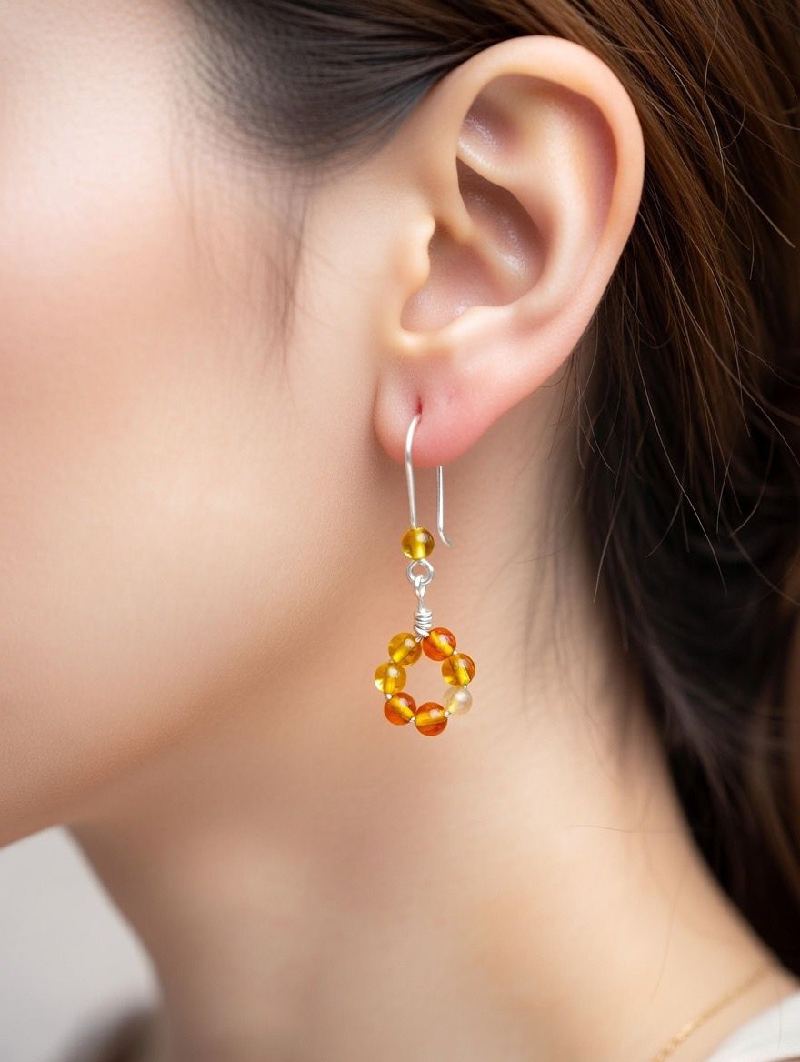 Pendientes “Armonía” – Ágata Amarilla 4 mm en Plata o Dorado