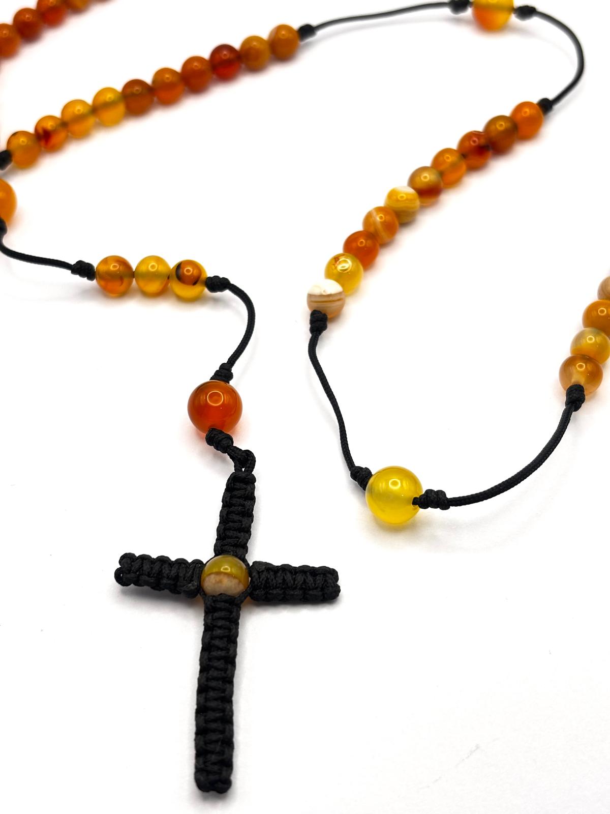 Rosario de Ágata Amarilla – Protección, Fe y Energía Positiva