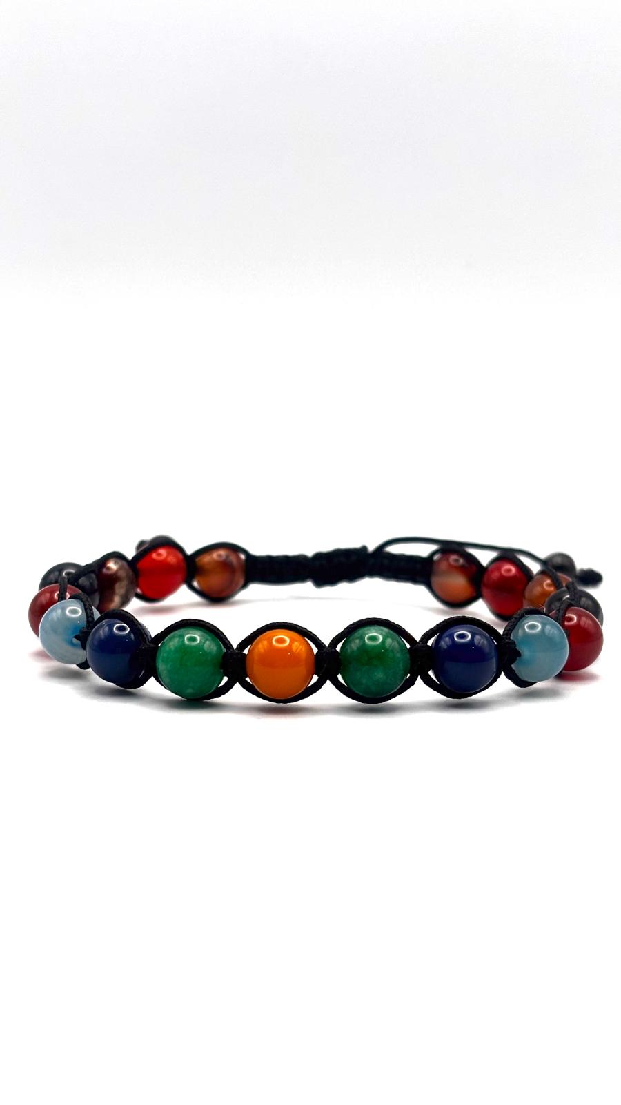 Pulsera de Ágatas Multicolor 8mm – Equilibrio y Protección