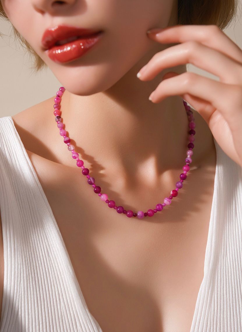 Collar de Ágata Rosa – Armonía y Amor