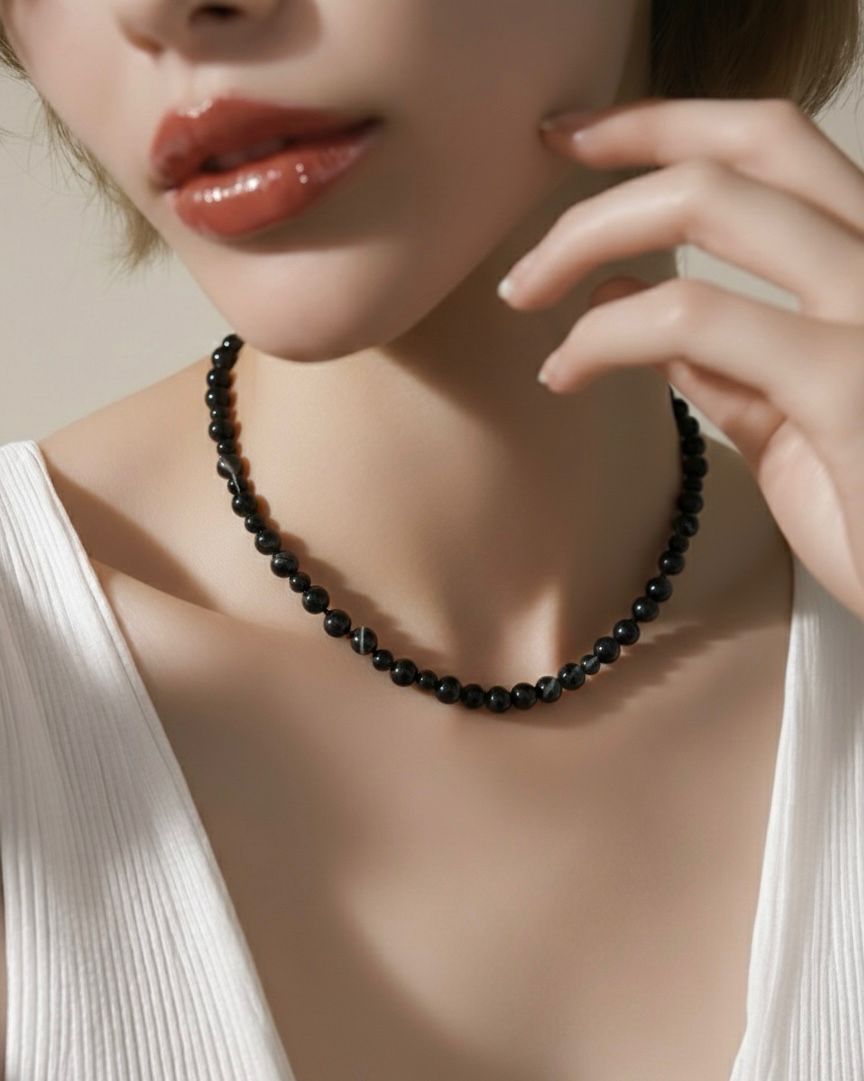 Collar de Ágata Negra – Protección y Fuerza