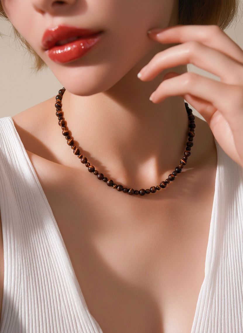 Collar Tres Ojos – Ojo de Tigre, Ojo de Halcón y Ojo de Buey | Protección Total