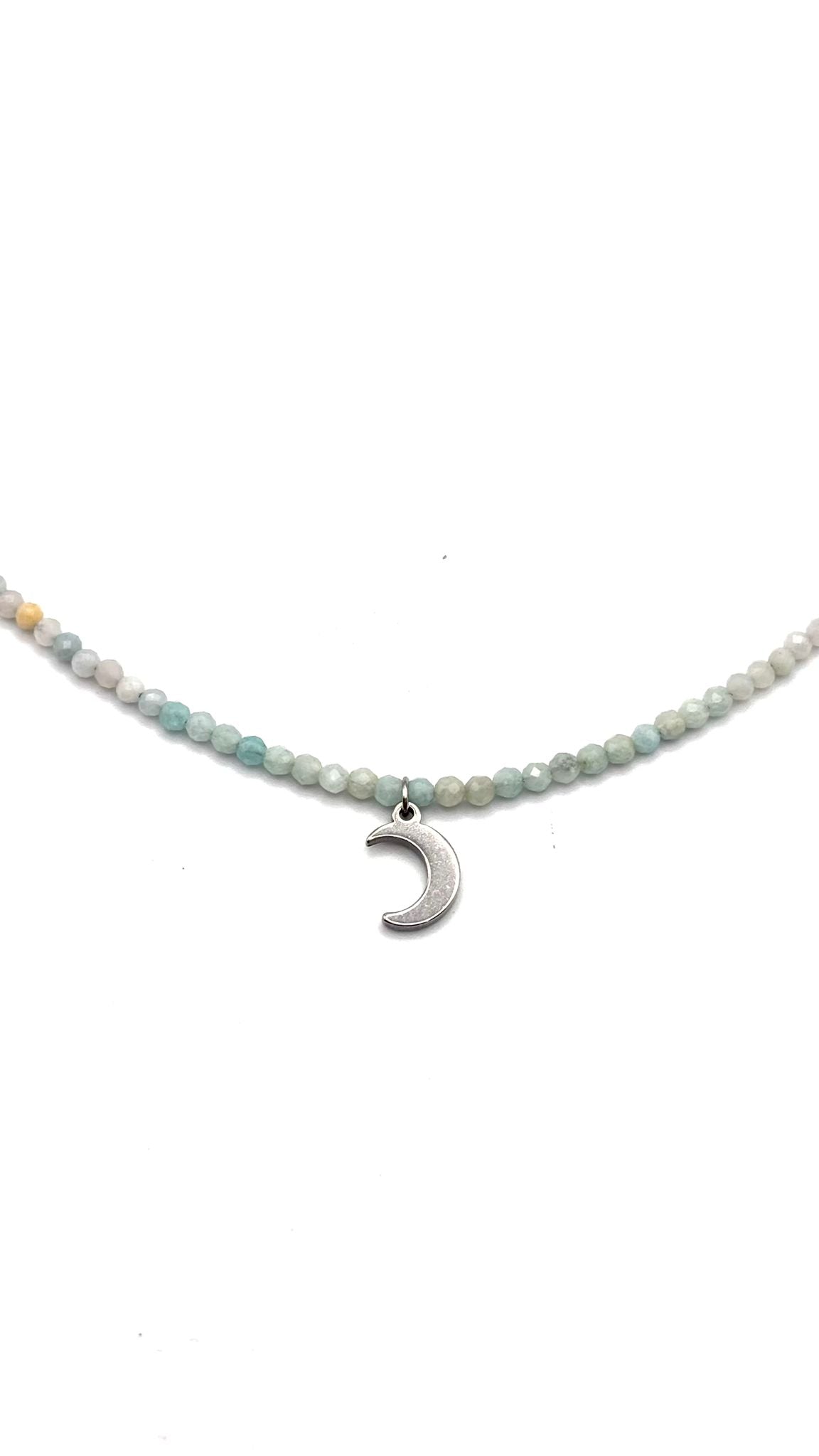 Gargantilla de Amazonita 2mm Facetada – Equilibrio y Elegancia Natural