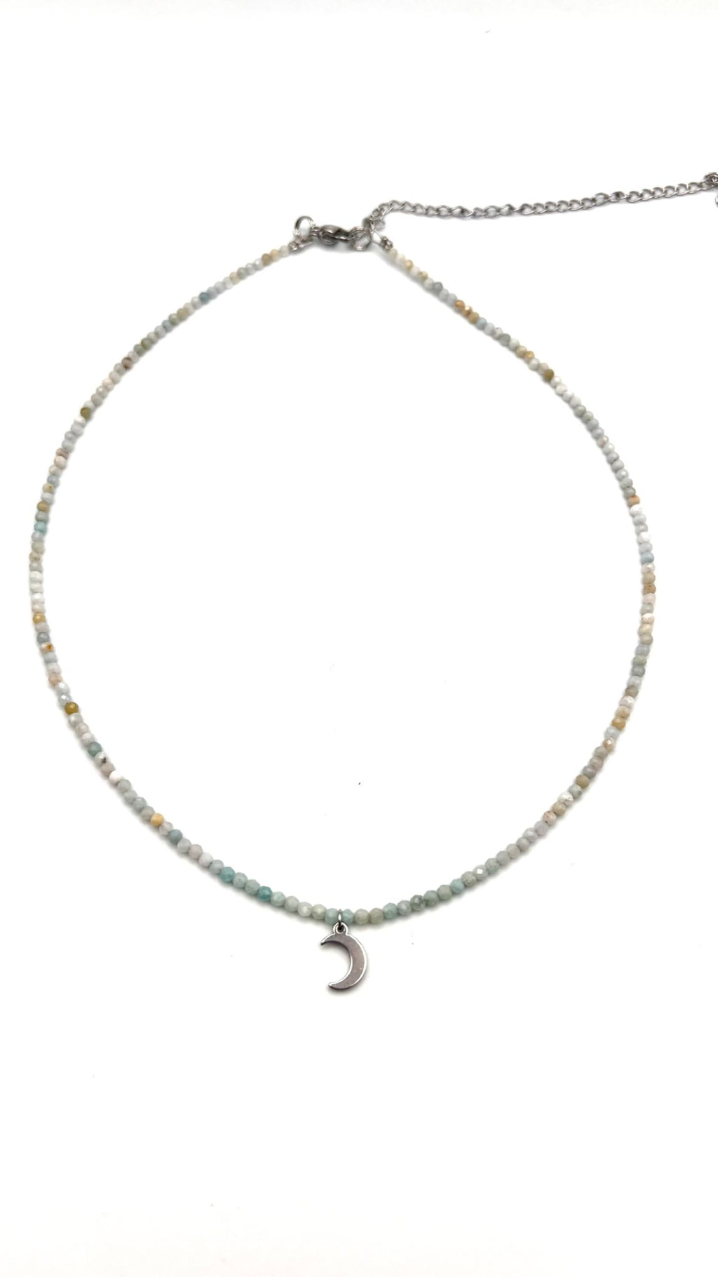 Gargantilla de Amazonita 2mm Facetada – Equilibrio y Elegancia Natural