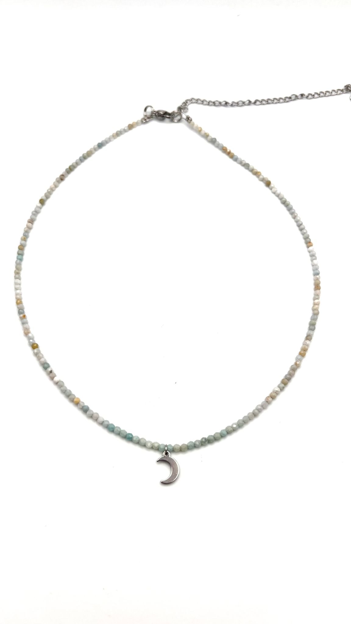 Gargantilla de Amazonita 2mm Facetada – Equilibrio y Elegancia Natural