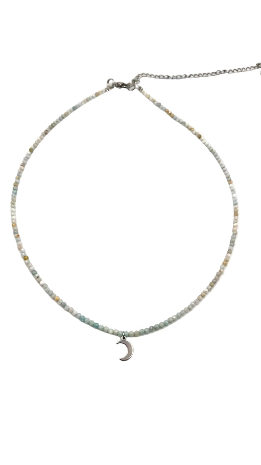 Collar Gargantilla Amazonita Facetada | Equilibrio y Elegancia