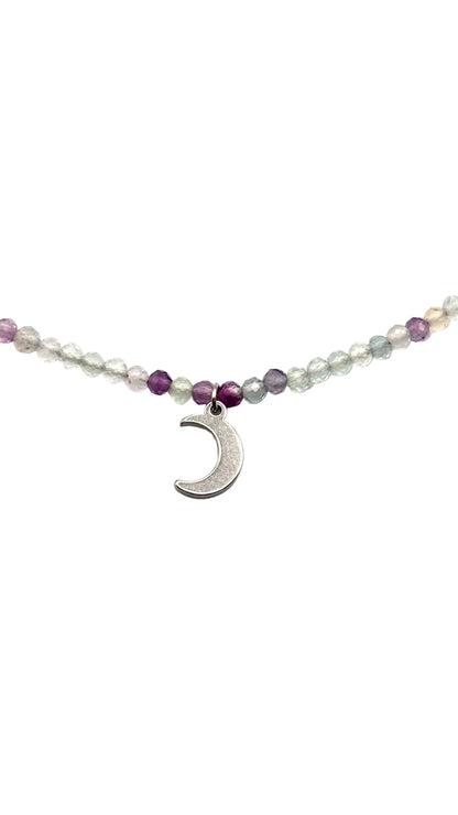 Collar Gargantilla Fluorita Facetada | Claridad y Equilibrio