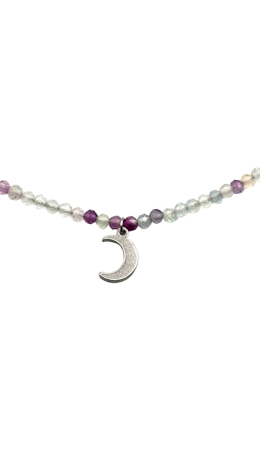 Collar Gargantilla Fluorita Facetada | Claridad y Equilibrio