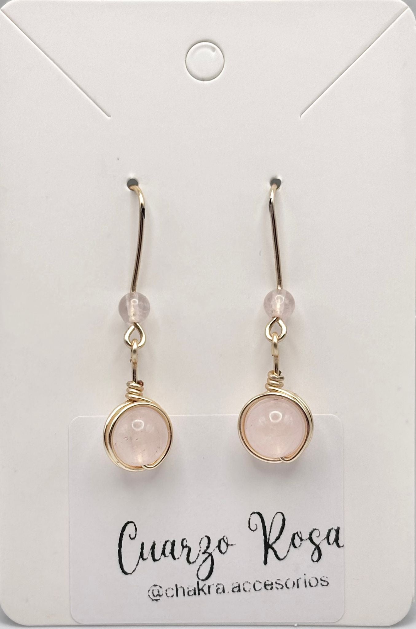 Pendientes Largos de Cuarzo Rosa – Amor y Elegancia en Plata o Dorado