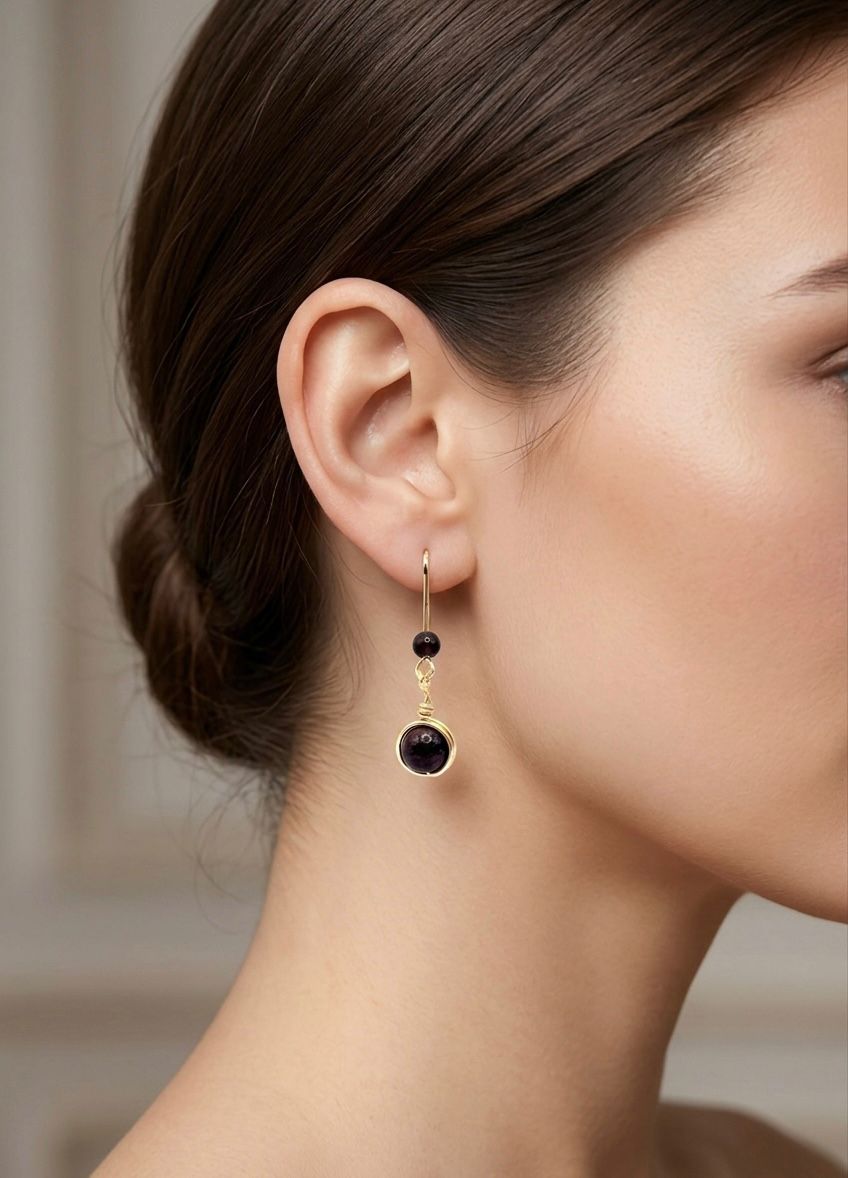 Pendientes Largos de Granate – Pasión y Elegancia en Plata o Dorado
