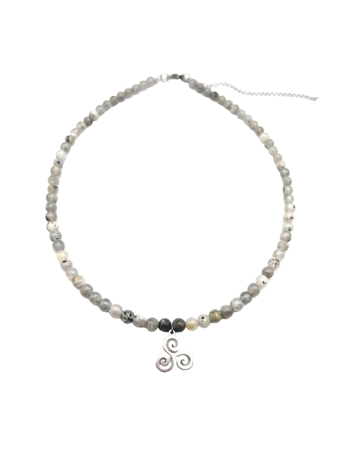 Collar Gargantilla Labradorita con Trisquel | Protección e Intuición