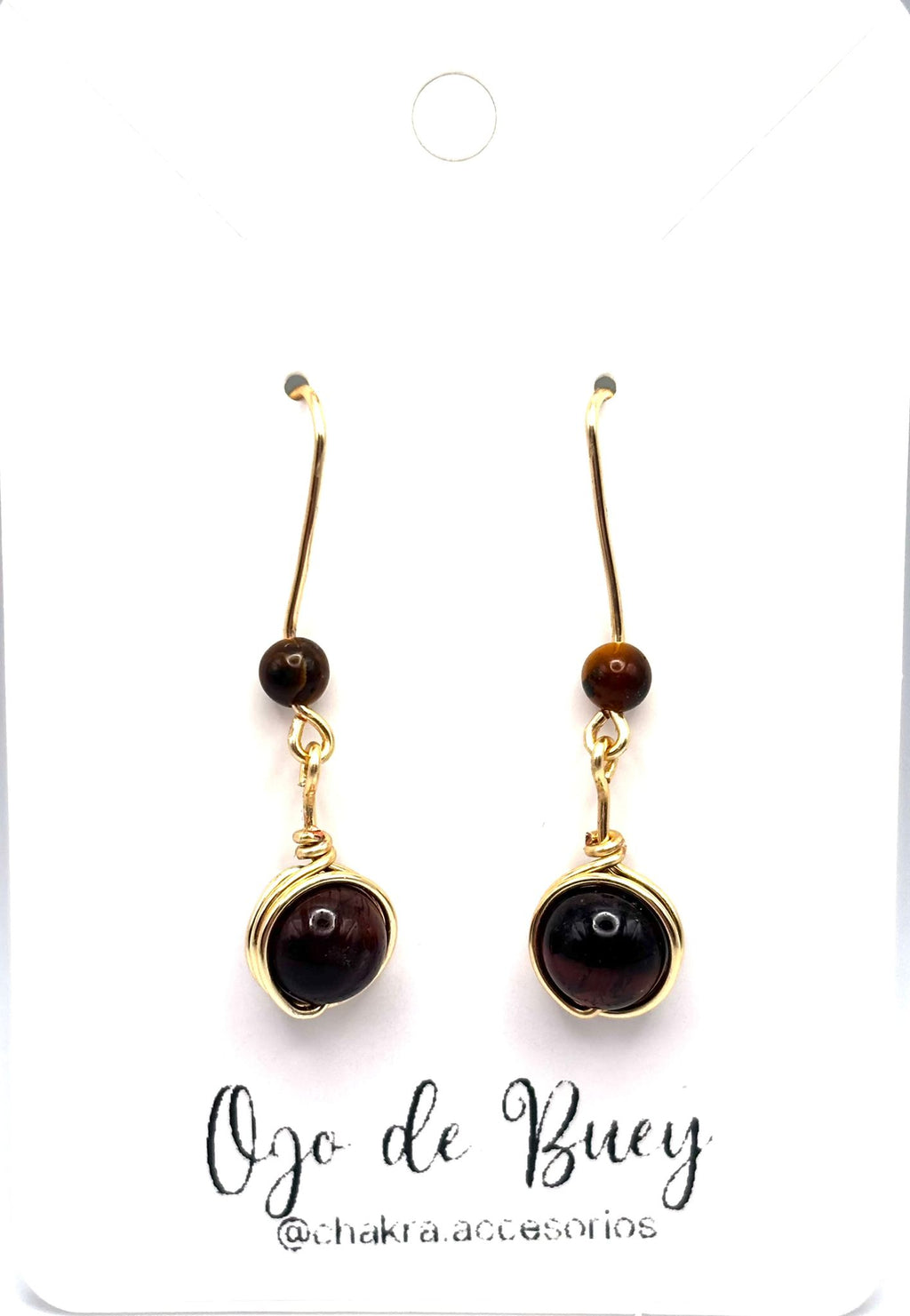 Pendientes Largos de Ojo de Buey – Elegancia Natural y Energía de Protección