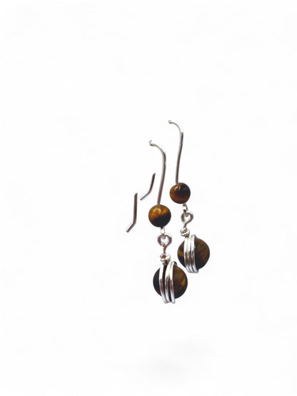 Pendientes Largos de Ojo de Tigre – Fuerza, Protección y Elegancia Natural