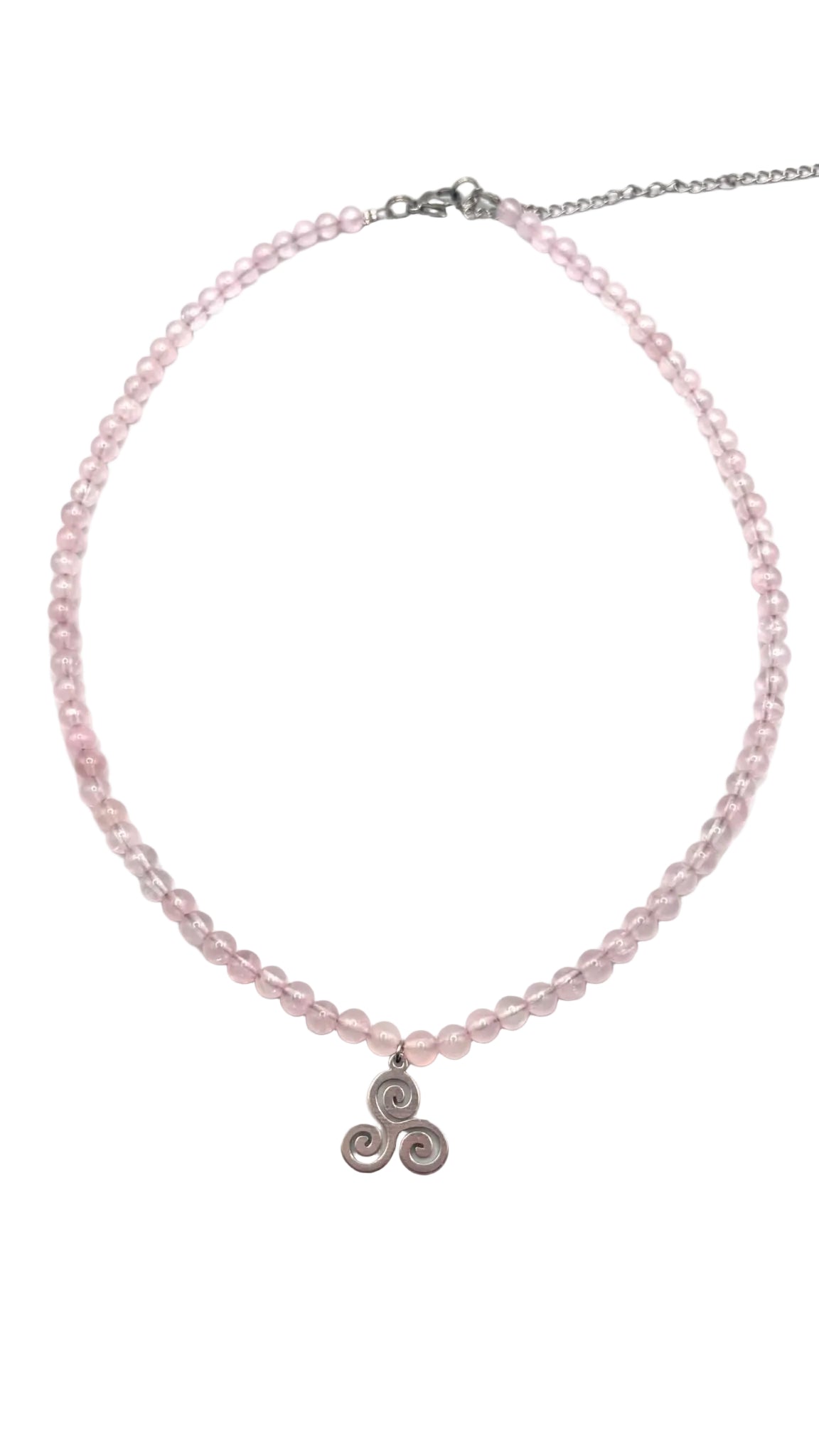 Collar Gargantilla Cuarzo Rosa con Trisquel | Amor y Armonía