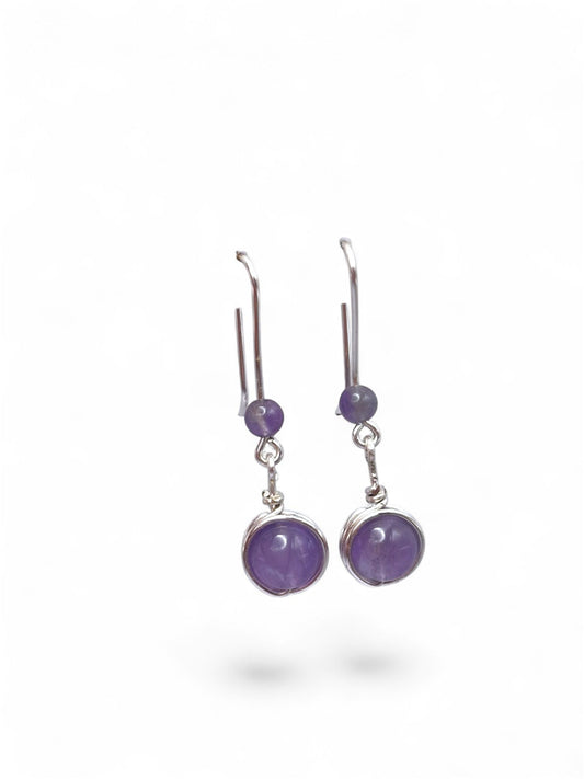 Pendientes Largos de Amatista – Calma, Protección y Elegancia Natural