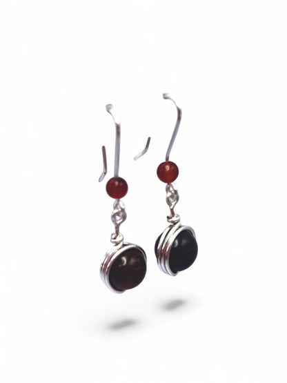 Pendientes Largos de Ágata Fuego – Energía, Vitalidad y Elegancia Natural