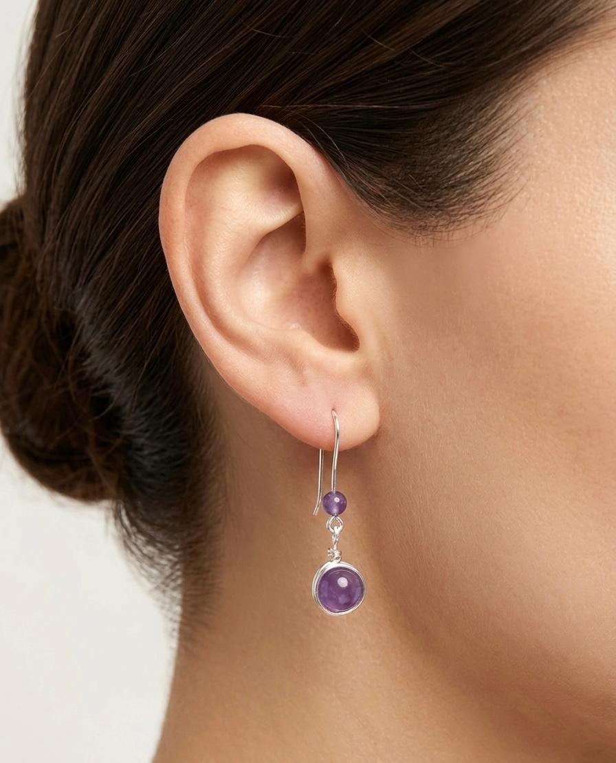 Pendientes Largos de Amatista – Calma, Protección y Elegancia Natural