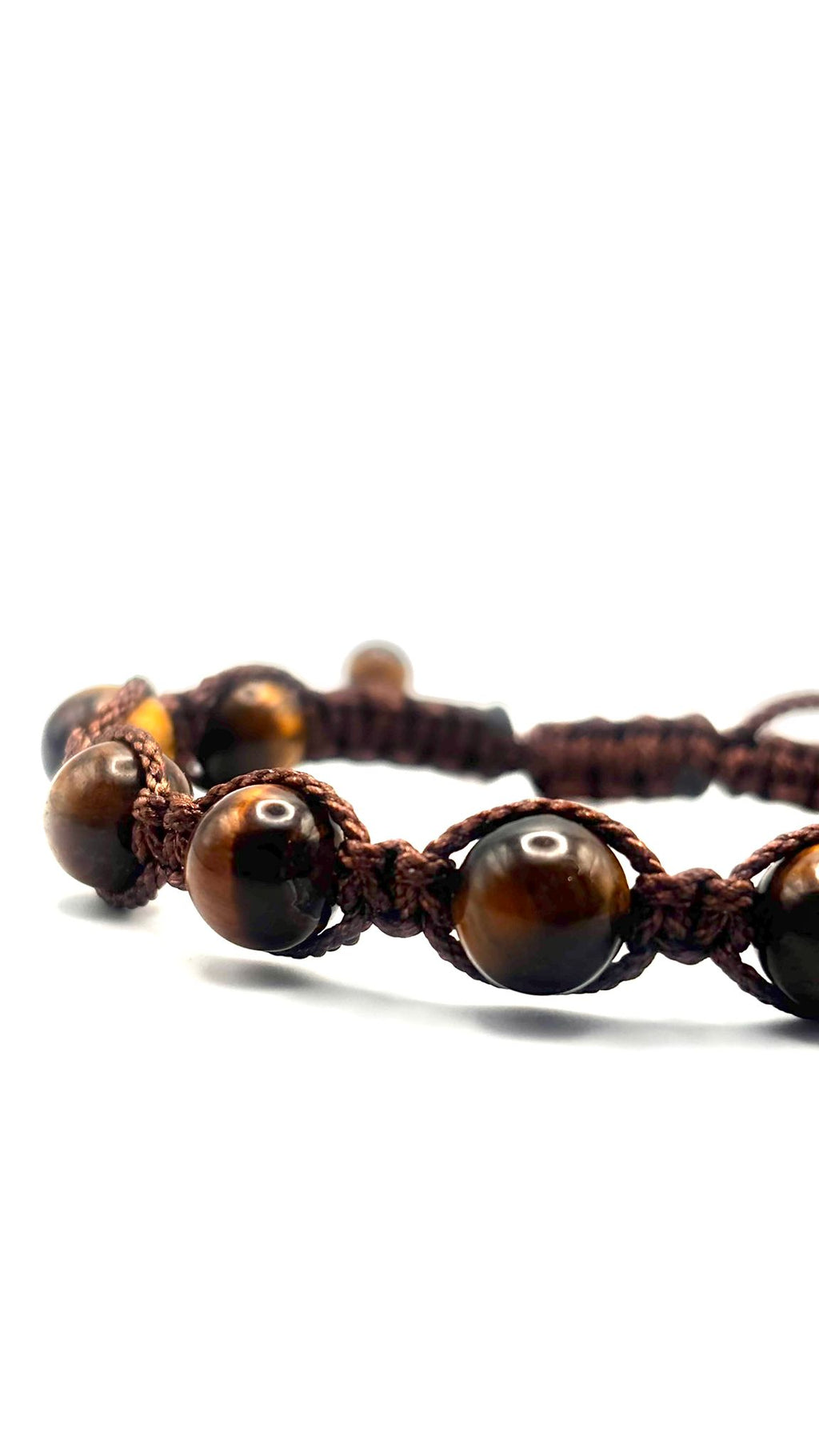 Pulsera de Ojo de Tigre con Tejido Macramé – Protección, Fuerza y Equilibrio