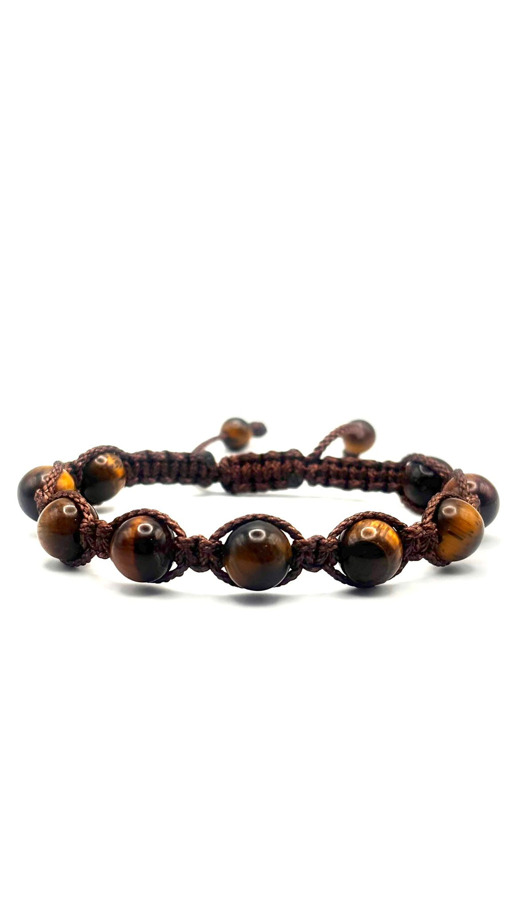 Pulsera de Ojo de Tigre con Tejido Macramé – Protección, Fuerza y Equilibrio