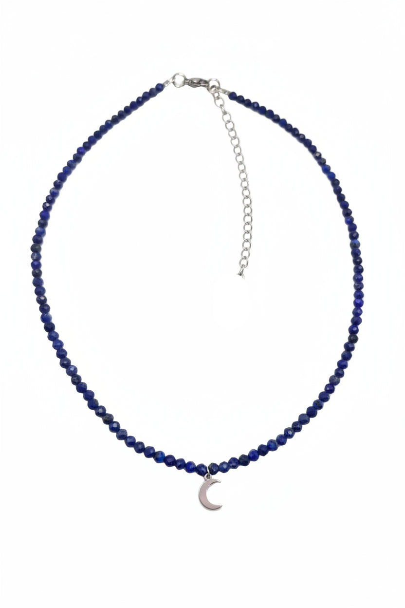 Collar Gargantilla Lapislázuli con Luna | Sabiduría e Intuición