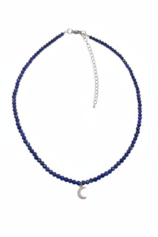 Collar Gargantilla Lapislázuli con Luna | Sabiduría e Intuición