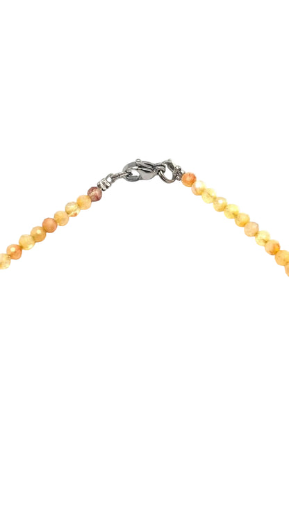Collar Gargantilla Citrino con Luna | Abundancia y Luz Interior