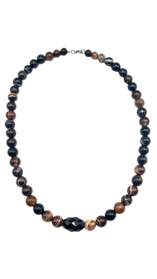 Collar Ágata Marrón | Equilibrio y Elegancia Natural