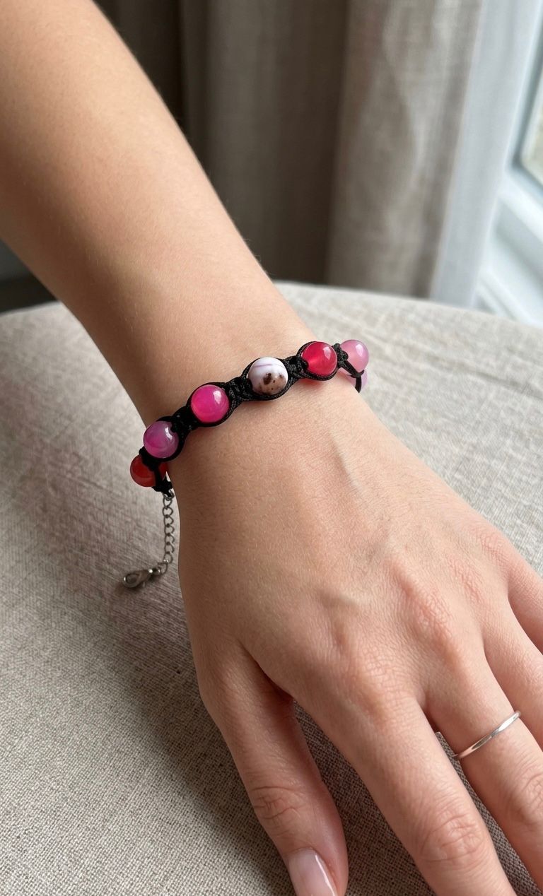 Pulsera de Ágata Rosa 8 mm – Calma, Amor y Equilibrio Emocional