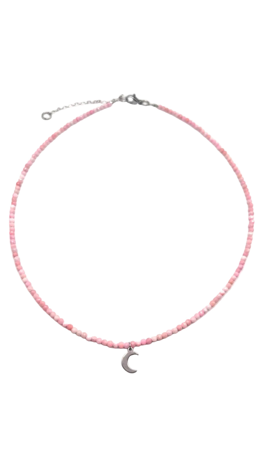 Collar Gargantilla Ópalo Rosa con Luna | Dulzura y Energía Femenina
