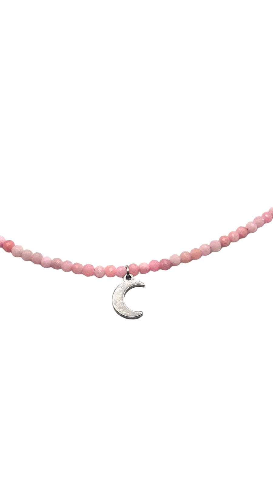 Collar Gargantilla Ópalo Rosa con Luna | Dulzura y Energía Femenina