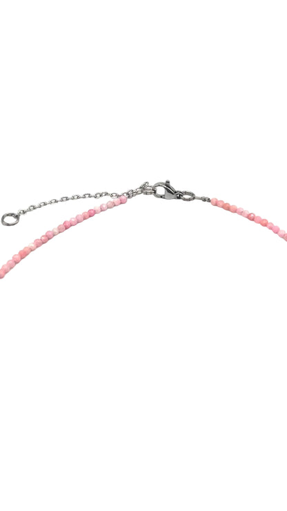 Collar Gargantilla Ópalo Rosa con Luna | Dulzura y Energía Femenina