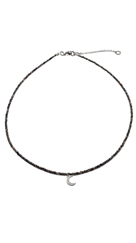 Collar Gargantilla Rodonita con Luna | Amor y Equilibrio