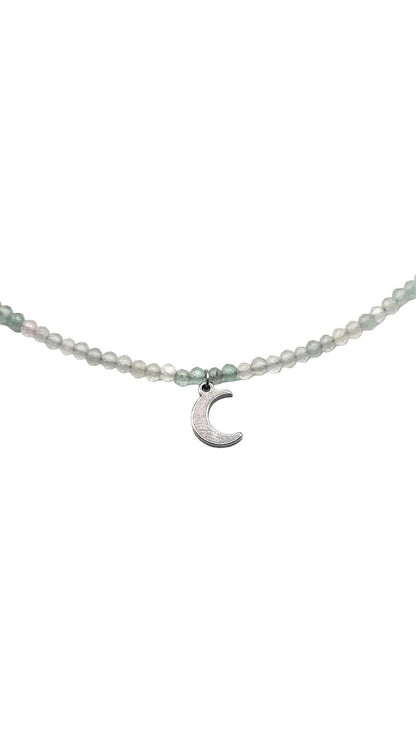 Collar Gargantilla Aventurina con Luna | Suerte y Armonía