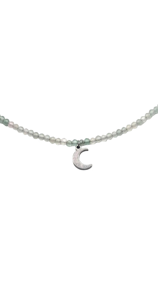 Collar Gargantilla Aventurina con Luna | Suerte y Armonía