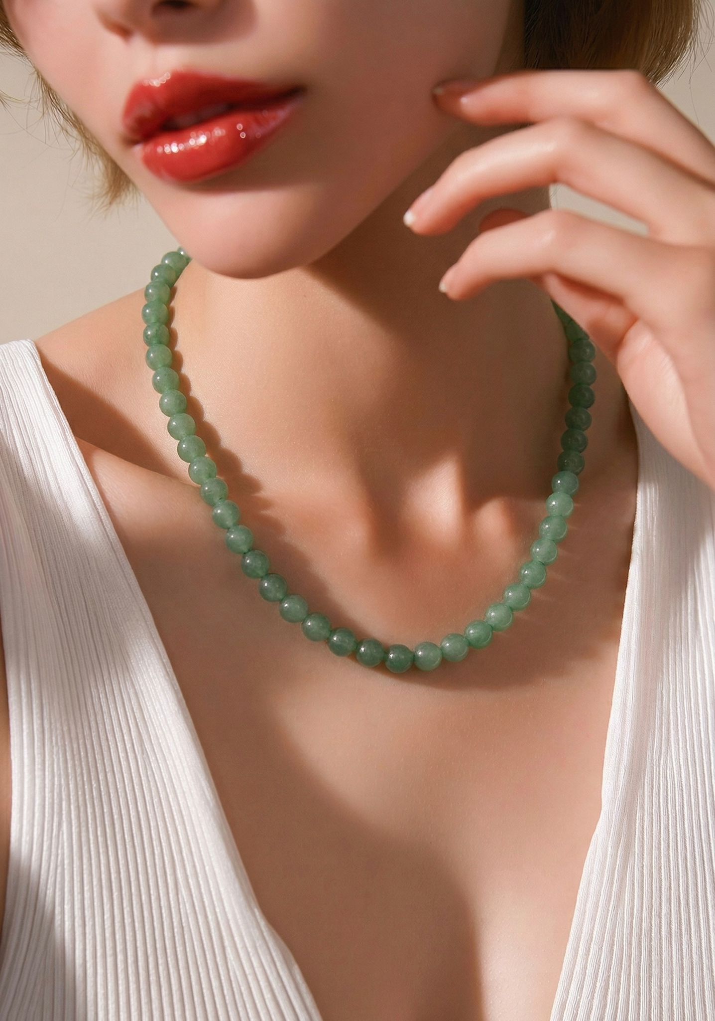 Collar de Aventurina 10 mm – Equilibrio, Suerte y Energía Natural