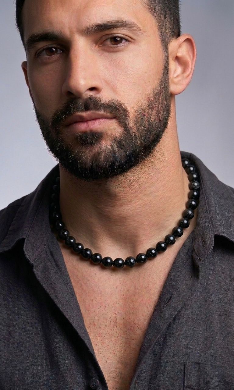 Collar de Ónix 10 mm – Protección, Fuerza y Elegancia Atemporal