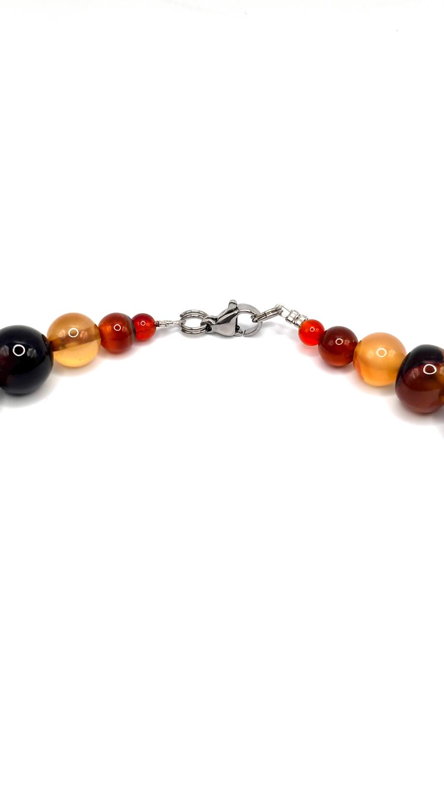 Collar de Ágata Fuego 10 mm  – Energía, Vitalidad y Fuerza Interior