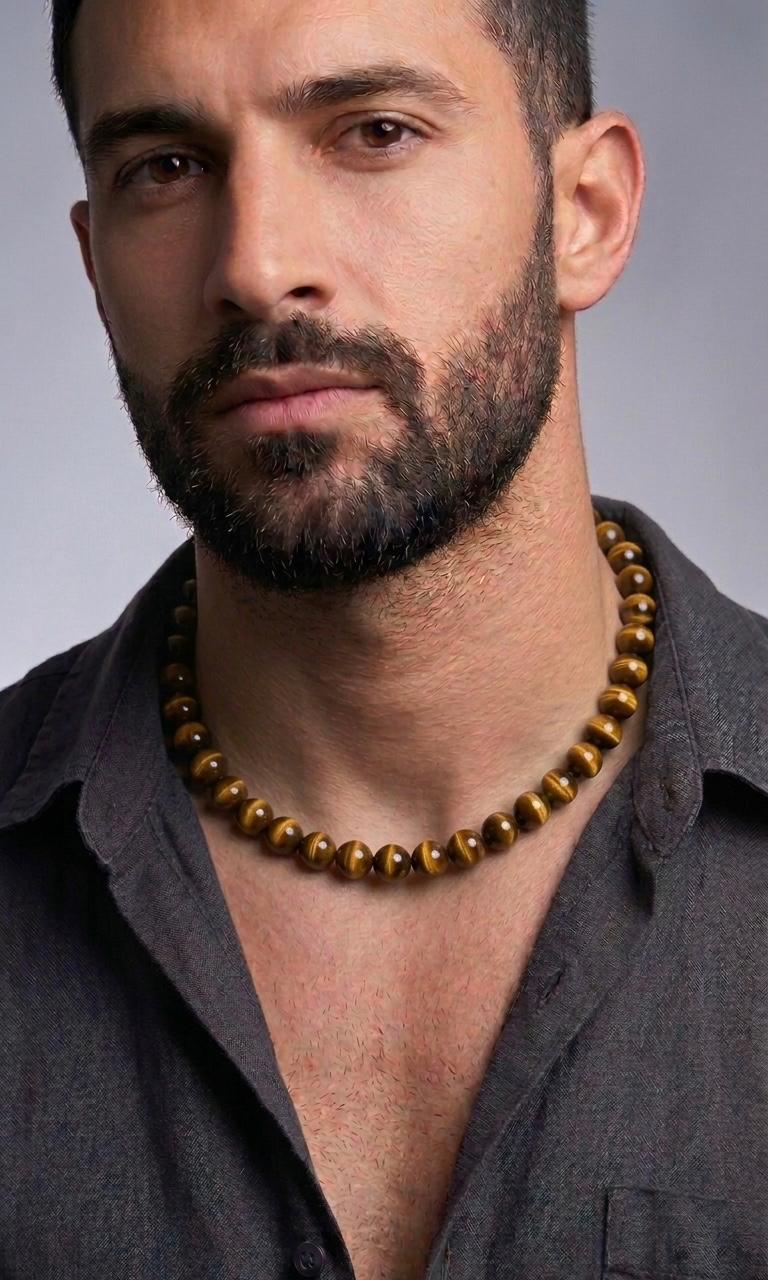 Collar de Ojo de Tigre 10 mm  – Fuerza, Protección y Energía Natural