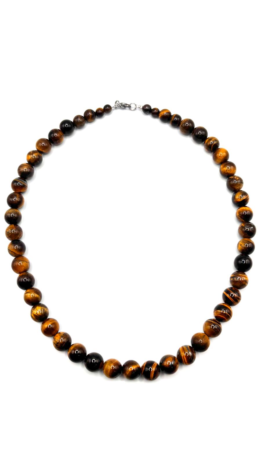 Collar de Ojo de Tigre 10 mm  – Fuerza, Protección y Energía Natural