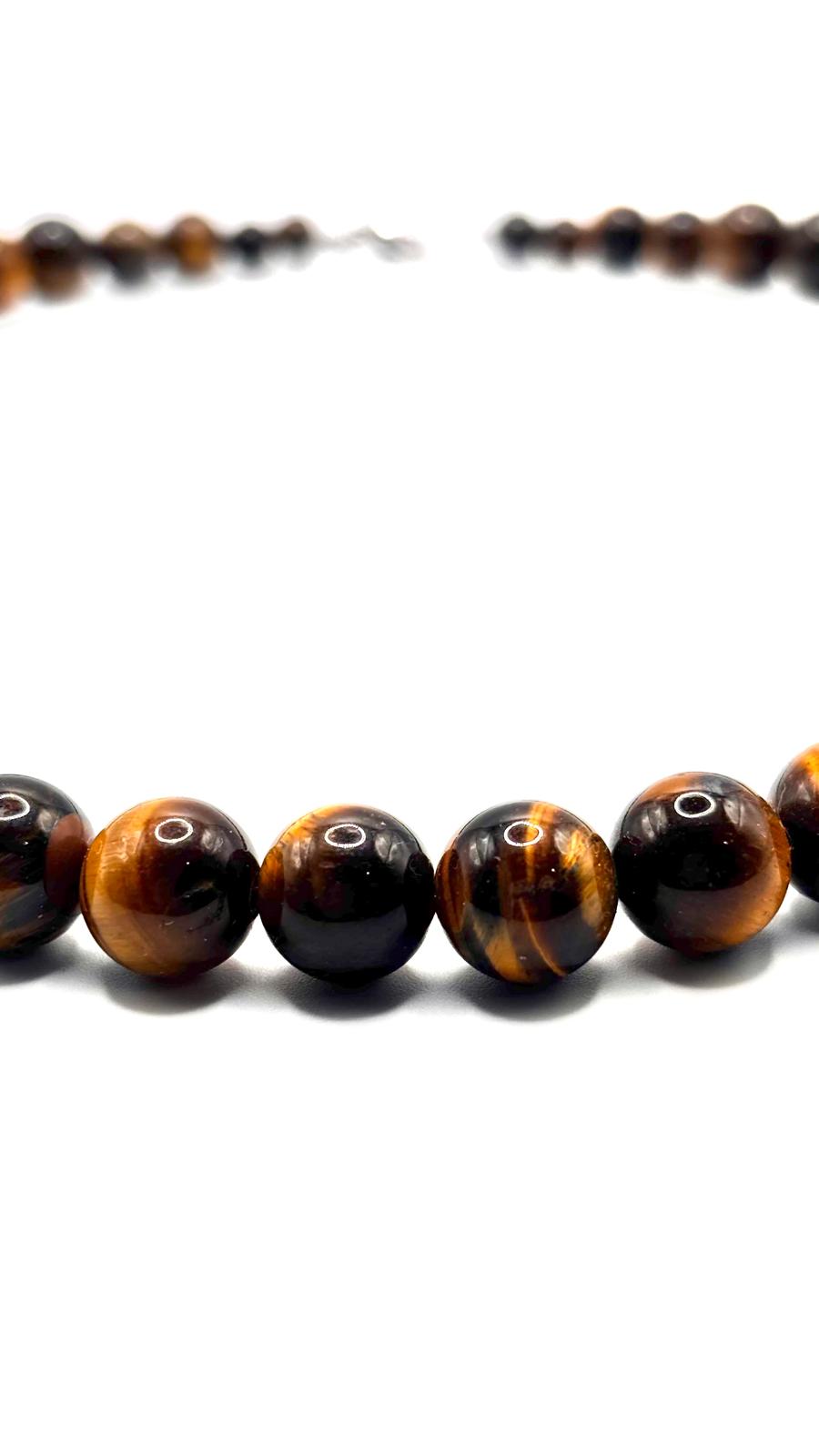 Collar de Ojo de Tigre 10 mm  – Fuerza, Protección y Energía Natural