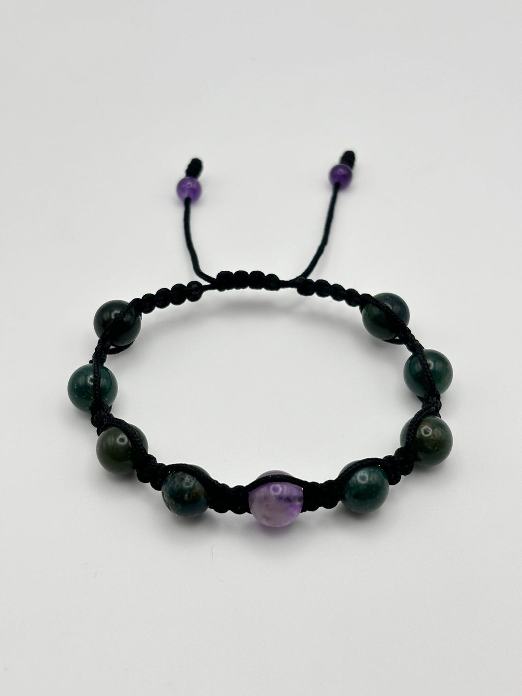 Pulsera de Azurita y Amatista 8 mm – Pulsera para Parejas de Piedras Naturales